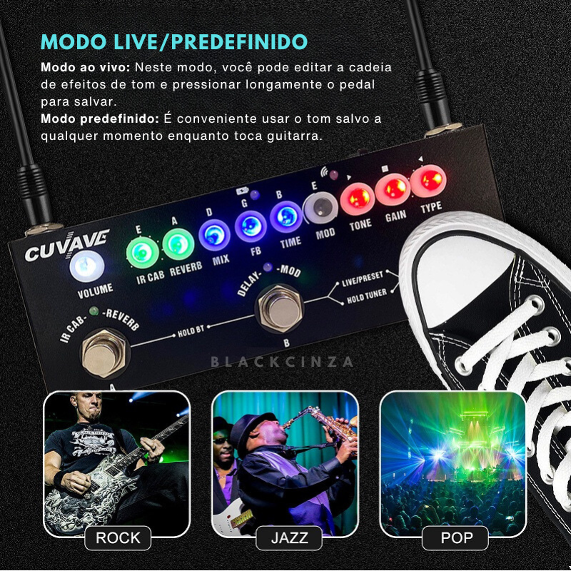 Pedal De Efeito M-vave Cuvave Cube BABY para Violão/ Guitarra/ Baixo