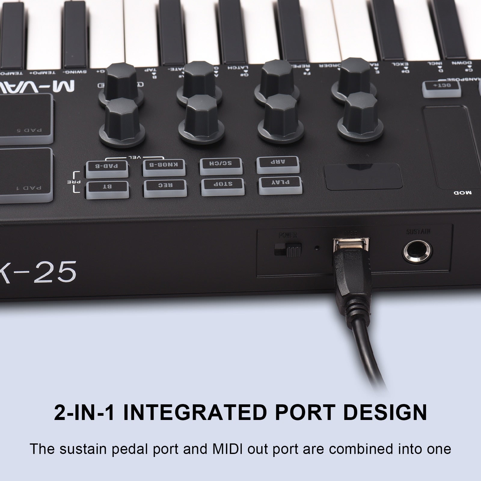 M-VAVE Controlador Teclado MIDI 25 Teclas